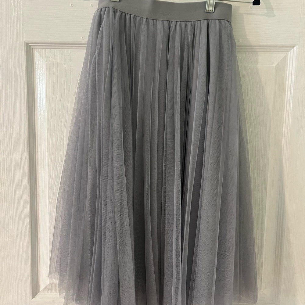 Charlotte Russe Gray A-Line Tulle Skirt